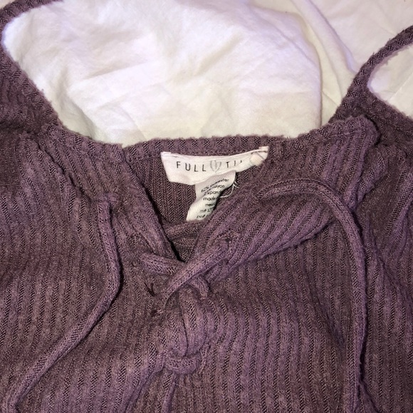 Tillys Ribbed Lace Up Crop Top - Picture 2 of 2